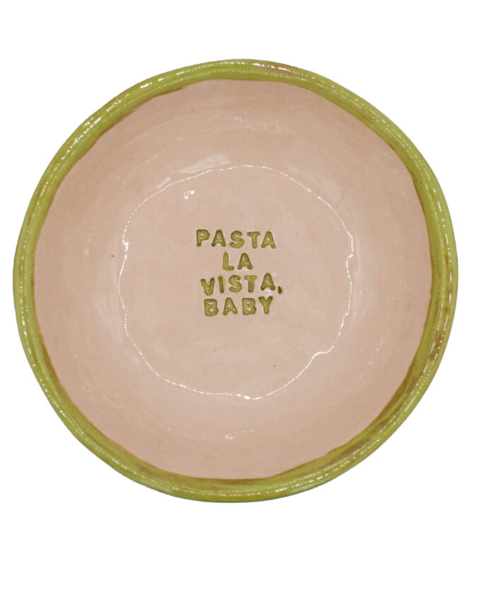 miska ceramiczna z napisem "pasta la vista, baby"