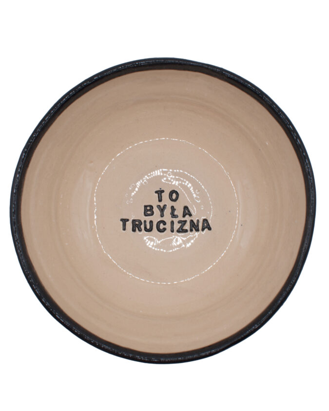 miska ceramiczna z napisem "to była trucizna"