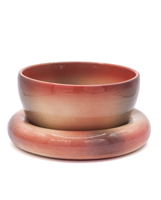 zestaw ceramiczny miseczki i talerzyka