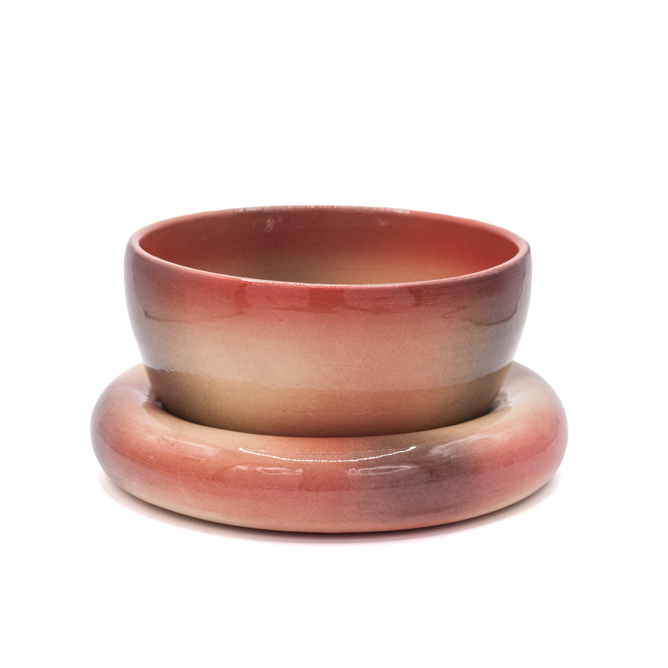 zestaw ceramiczny miseczki i talerzyka