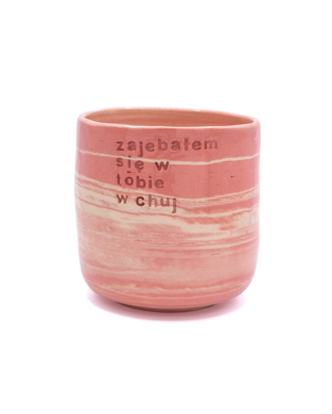 ceramiczny kubek walentynkowy z napisem