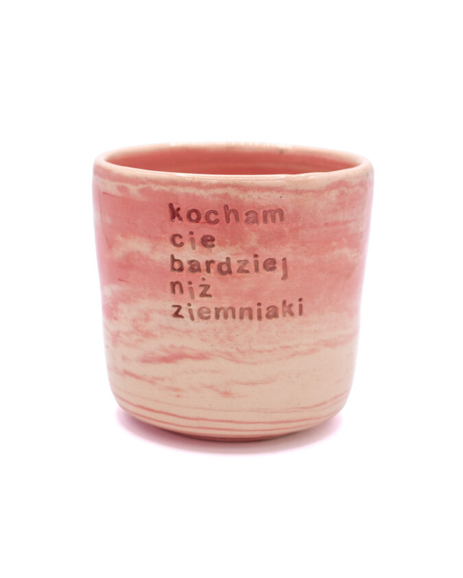 ceramiczny kubek walentynkowy z napisem