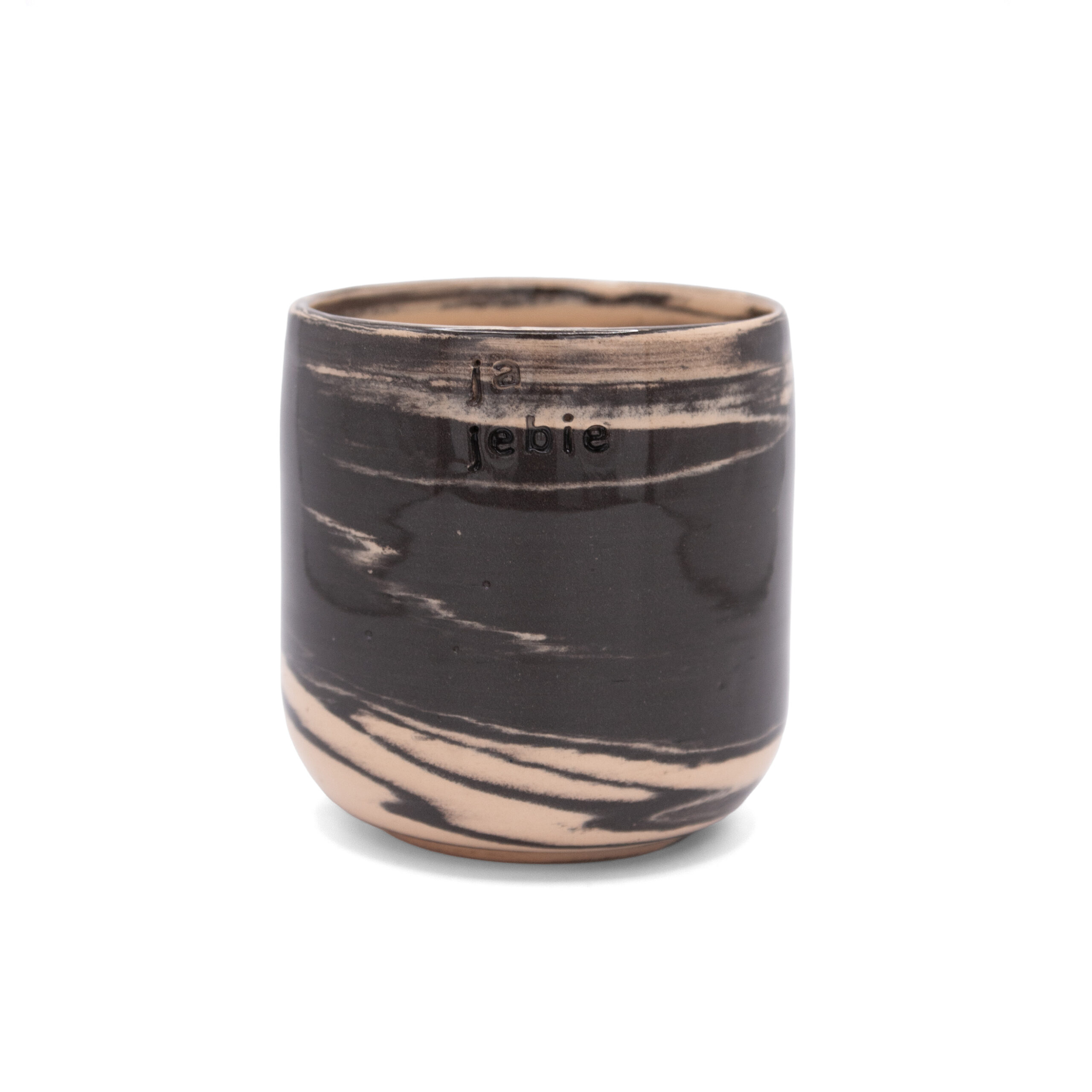 kubek ceramiczny z napisem "ja jebie"